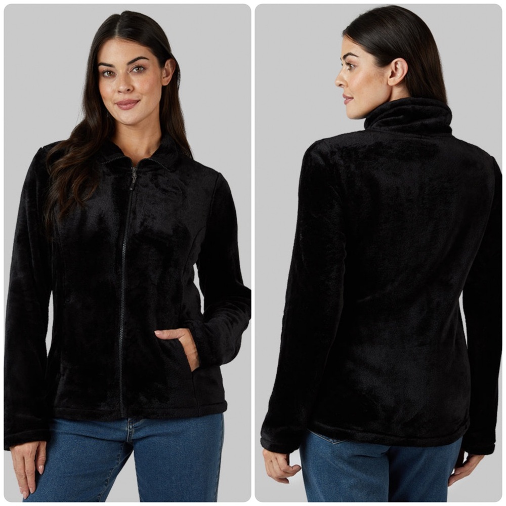 32 Degrees Luxe Faux Fur Fleece Full Zip Jacket